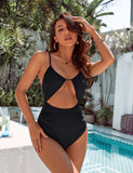 Emoswim - Damen Einteiler Badeanzug mit Cut-Outs