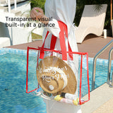 Emoswim-Schwimmtasche mit großer Kapazität, transparent, sichtbar, wasserdicht, Kulturtasche, faltbar, tragbare Aufbewahrungstasche