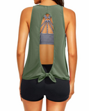 Emoswim – Damen 3-teiliger Tankini mit Schaufelhals und Kreuzrückendesign – Army Green Streifen