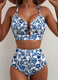 Emoswim – Zweiteiliger Bikini mit U-Bügel-Cutout und hoher Taille – Pink Floral – Sommer 2026