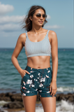 EMOSWIM - Sportlicher Bikini mit eckigem Ausschnitt, breiten Trägern und Boyshorts, gestreift