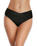 Emoswim - Damen High-Waisted V-Schnitt Bikinislip-Schwarz