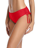 Emoswim - Bas de Bikini Flatteur avec Nœud Latéral pour Femmes - Rouge