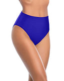 Emoswim - High Waisted High Cut Bikini Bottoms For Women-Royal Blue