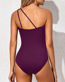 Maillot de bain une pièce asymétrique Emoswim pour femme, gainant – Violet foncé
