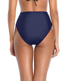 Emoswim - Tummy Control High Cut Bikini Bottoms For Women-Navy Blue