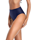 Emoswim - Tummy Control High Cut Bikini Bottoms For Women-Navy Blue