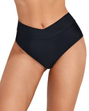 Emoswim – Hochgeschnittene, freche Bikinihose für Damen – Schwarz