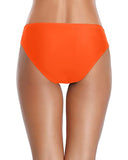 Emoswim - Twist Bikinihose Geraffte Freche Hochgeschnittene Badehosen-Neonorange