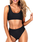 Emoswim – Zweiteiliger Bikini für Damen, Sport-Zweiteiler für Damen – Schwarz