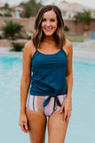 Emoswim-Tie Front Blouson Tankini