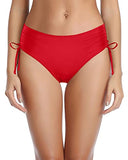 Emoswim - Bas de Bikini Flatteur avec Nœud Latéral pour Femmes - Rouge