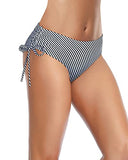 Emoswim - Sexy Adjustable Side Tie Bikini Bottom For Women-Black And White Stripe