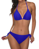 Emoswim - Sexy Triangel-Bikini-Set Neckholder-Top Und Bindeseiten-Höschen 2-teilige Bikini-Sets-Königsblau