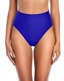 Emoswim - High Waisted High Cut Bikini Bottoms For Women-Royal Blue