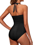 Emoswim – Neckholder Vintage Badeanzug Figurformend Einteiler – Schwarz
