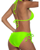 Emoswim - Schmeichelhafte Neckholder-Bikini-Sets mit Polsterung für Damen - Neongrün