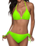 Emoswim - Schmeichelhafte Neckholder-Bikini-Sets mit Polsterung für Damen - Neongrün