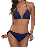 Emoswim - 2 Piece Summer Beach Ready Bikini Sets For Women-Navy Blue