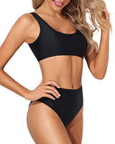 Emoswim – Zweiteiliger Bikini für Damen, Sport-Zweiteiler für Damen – Schwarz