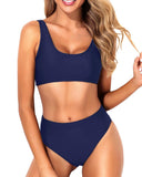 Emoswim – Hoher Bikinihose, High Waist Badehose – Marineblau