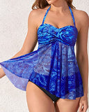 Emoswim - schmeichelhafter Flyaway Tankini Damen Zweiteiler Badeanzug mit Neckholder Bandeau Top