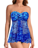 Emoswim - schmeichelhafter Flyaway Tankini Damen Zweiteiler Badeanzug mit Neckholder Bandeau Top