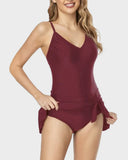 Emoswim - Damen figurformender Einteiler Badeanzug mit Bauchkontrolle – Rot