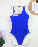 Emoswim - Sexy Cutout Mesh Inserts One Piece Swimsuit For Curvy Women-Royal Blue
