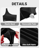 Emoswim-High-Waist One-Shoulder Bikini-Set mit Bauchkontrolle-Schwarz