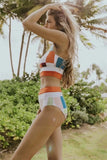 Emoswim-Multi-Colored Pixel Color block Bikini