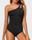 Emoswim – Einteiliger One-Shoulder-Badeanzug für Damen mit Bauchkontrolle
