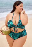 Emoswim-Tiefer V-Ausschnitt Kreuzband Neckholder Bikini DGPS1514