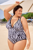 Emoswim-Sexy Badeanzug mit Tiermuster und Cut-Out-Schultern DGPS1509