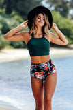 Emoswim – Neckholder-Bikini mit Hochhaus-Print