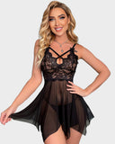 Emoswim-Sexy Strappy Sheer Lace Nightgown