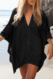 Emoswim - White V-Neck Loose Cover Up-White