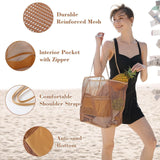 Emoswim – Schwimm-Strandtasche für Damen, tragbare Umhängetasche, Aufbewahrungstasche, vielseitige Netztasche
