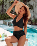 EMOSWIM - Bauchweg-Badeanzüge Bescheidene High-Waist-Bikini-Sets