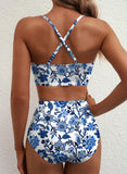 Emoswim – Zweiteiliger Bikini mit U-Bügel-Cutout und hoher Taille – Pink Floral – Sommer 2026