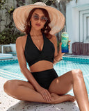 EMOSWIM - Bauchweg-Badeanzüge Bescheidene High-Waist-Bikini-Sets