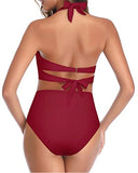 Emoswim - Zweiteiliger Push-Up-BH mit verstellbaren Trägern und hohem Beinausschnitt, Bikini-Rot