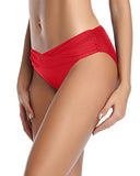 Emoswim - Damen V-Schnitt Badehose mit vollständiger Abdeckung - Rot