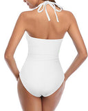 Emoswim – Stylischer High-Waist Einteiler mit Cut-Outs und Bauchkontrolle – Weiß