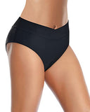 Emoswim – Hochgeschnittene, freche Bikinihose für Damen – Schwarz