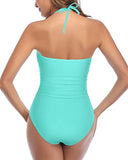 Emoswim - Bauchweg-Cutout Sexy Einteiliger Badeanzug - Aqua