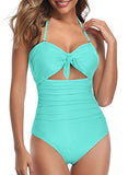 Emoswim - Bauchweg-Cutout Sexy Einteiliger Badeanzug - Aqua