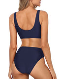 Emoswim – Hoher Bikinihose, High Waist Badehose – Marineblau