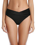 Emoswim - Damen High-Waisted V-Schnitt Bikinislip-Schwarz