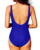 Emoswim – Sexy, durchsichtiger Netz-Badeanzug mit Rundhalsausschnitt – Königsblau